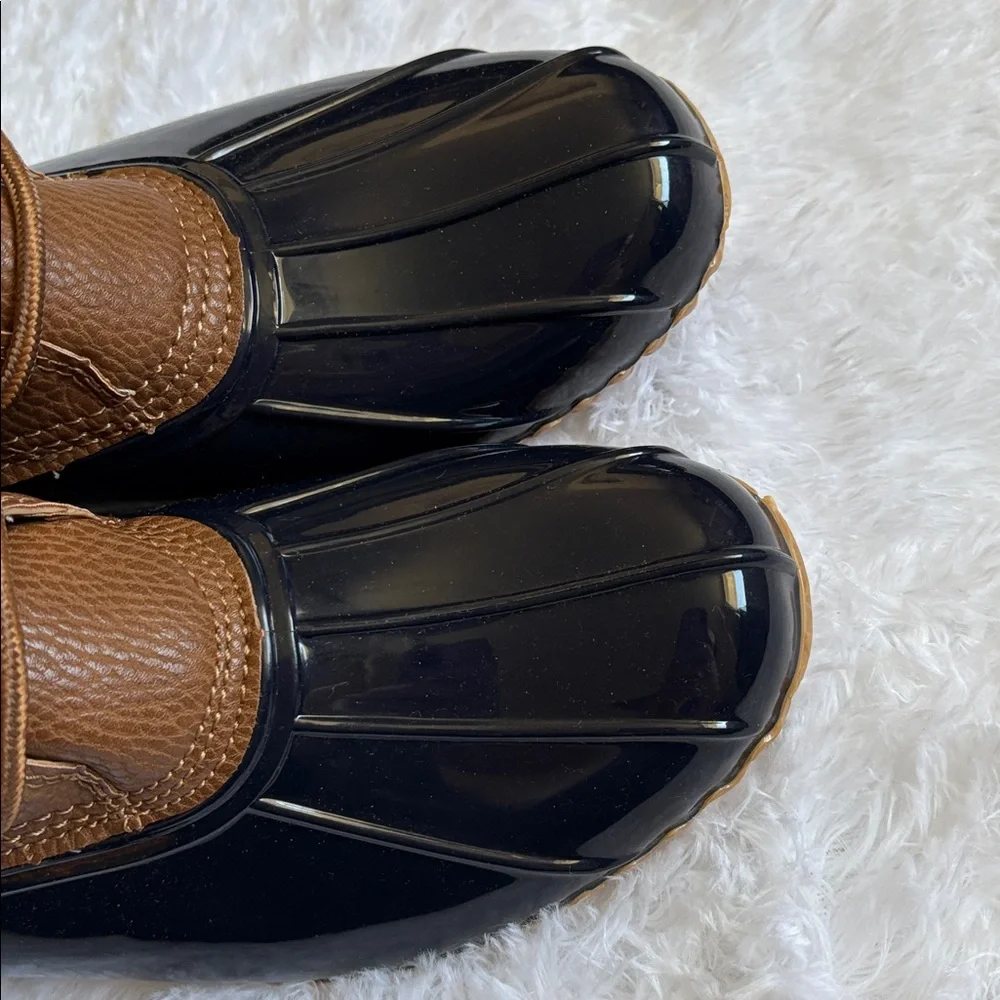 NWT JBU By Jambu Waterproof Duck Boots In Navy Blue And Brown Size 8M